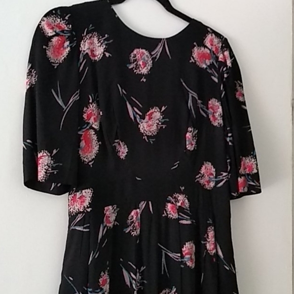 Emily& Fin Heather Retro Pom Pom Gloral A Line Semi Tailored Dress Size 8 - Picture 5 of 12